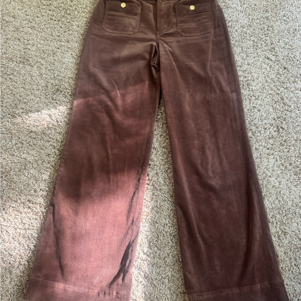 J. Crew Factory Chocolate Brown Wide-Leg Corduroy Pants